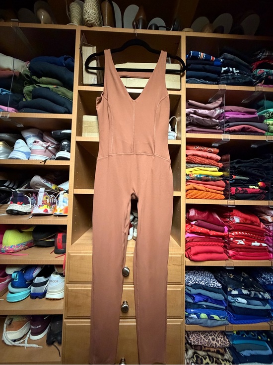 FP Movement by Free People Pants - FP Movement by Free People Rust Jumpsuit with V-Neck